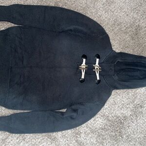 Forever Twentyone Navy Hooded Pullover Sweater W/Toggle Closure Accent Medium